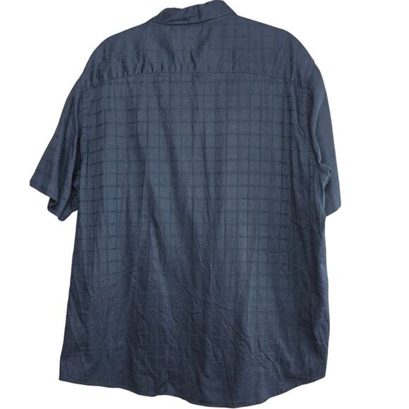 Axis Navy Blue Short Sleeve‎ Button-Up Shirt Size XXL - Picture 4 of 4